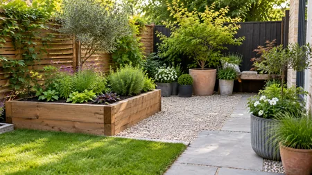 Low maintenance small garden ideas collage theme